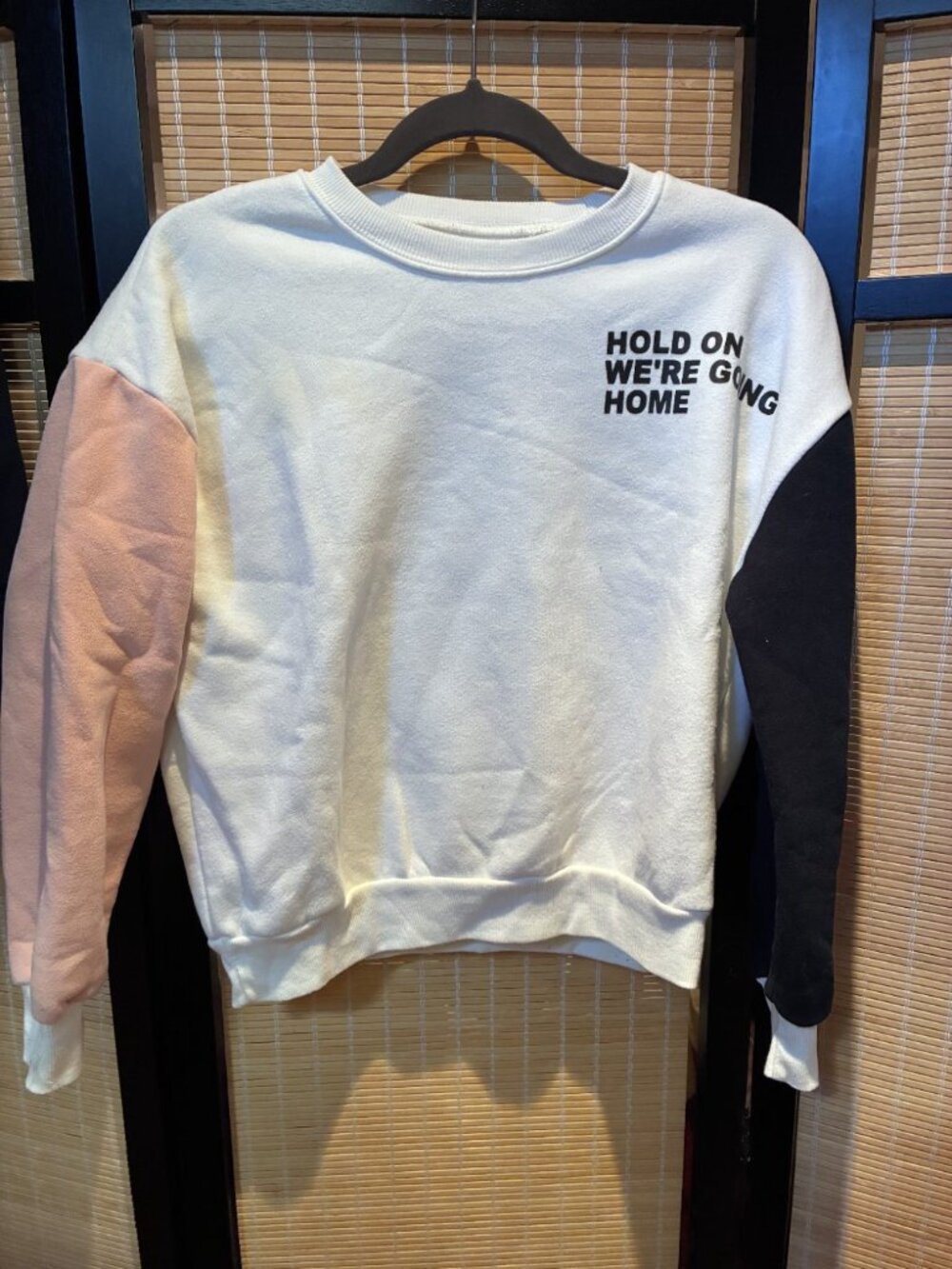 "Hold On We’re Going Home" Colorblock Sweatshirt Size S
